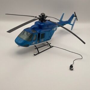 BK-117 King N5885 Blue Rescue Helicopter Toy with Sliding Door and Winch Hook